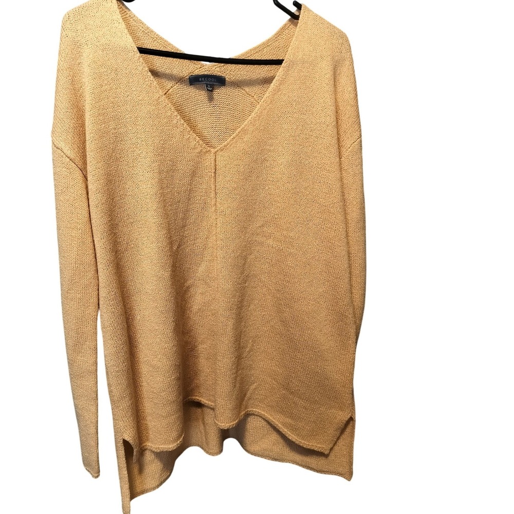 BECOOL Women's‎ Knit V-Neck Sweater Long Sleeve Size L